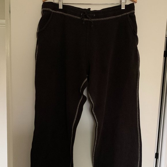Eddie Bauer Lounge Sweatpants Men's Size Large Drawstring Waist Brown - Picture 1 of 6